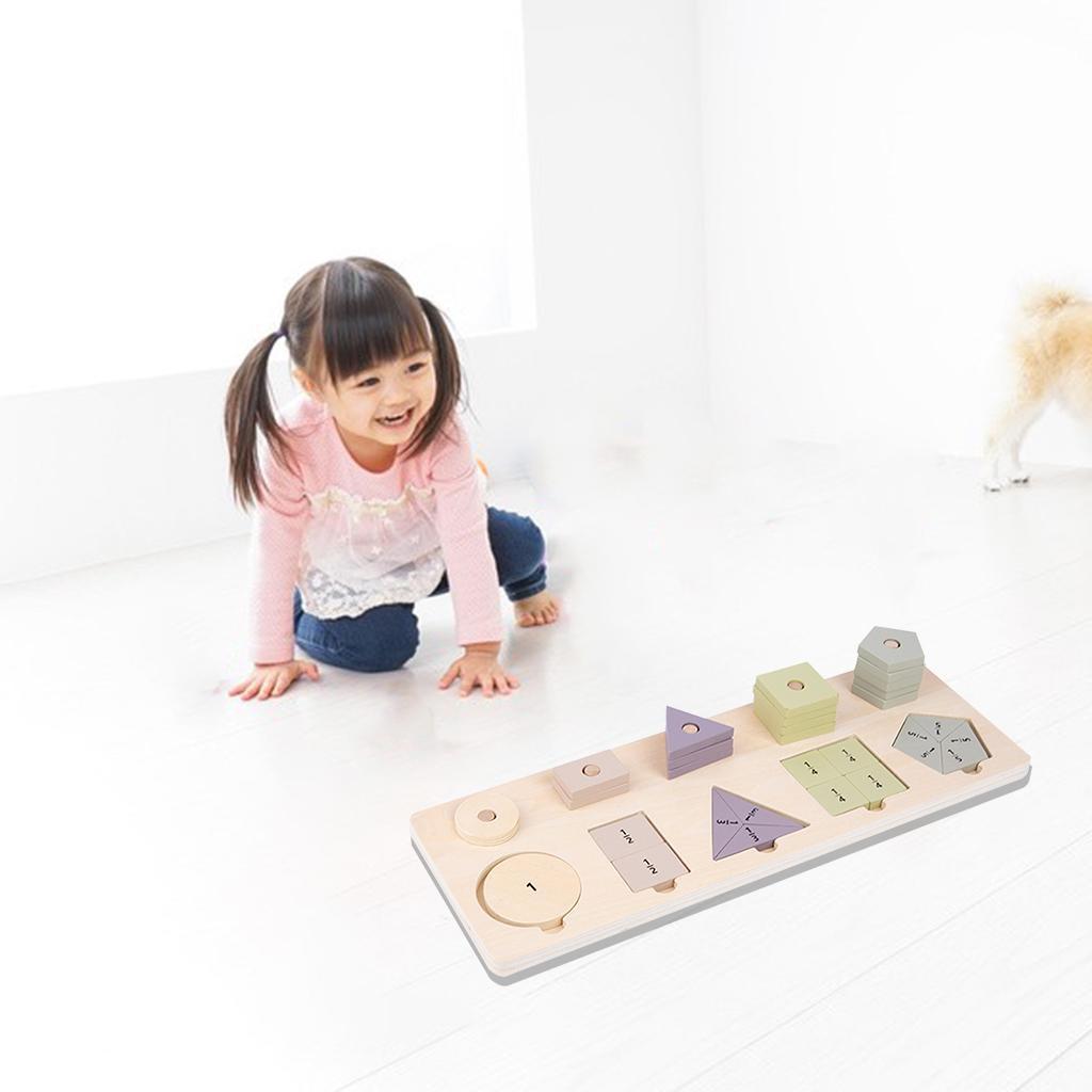 Montessori Sorter Board Learning Puzzles Education Toy Geometric Blocks