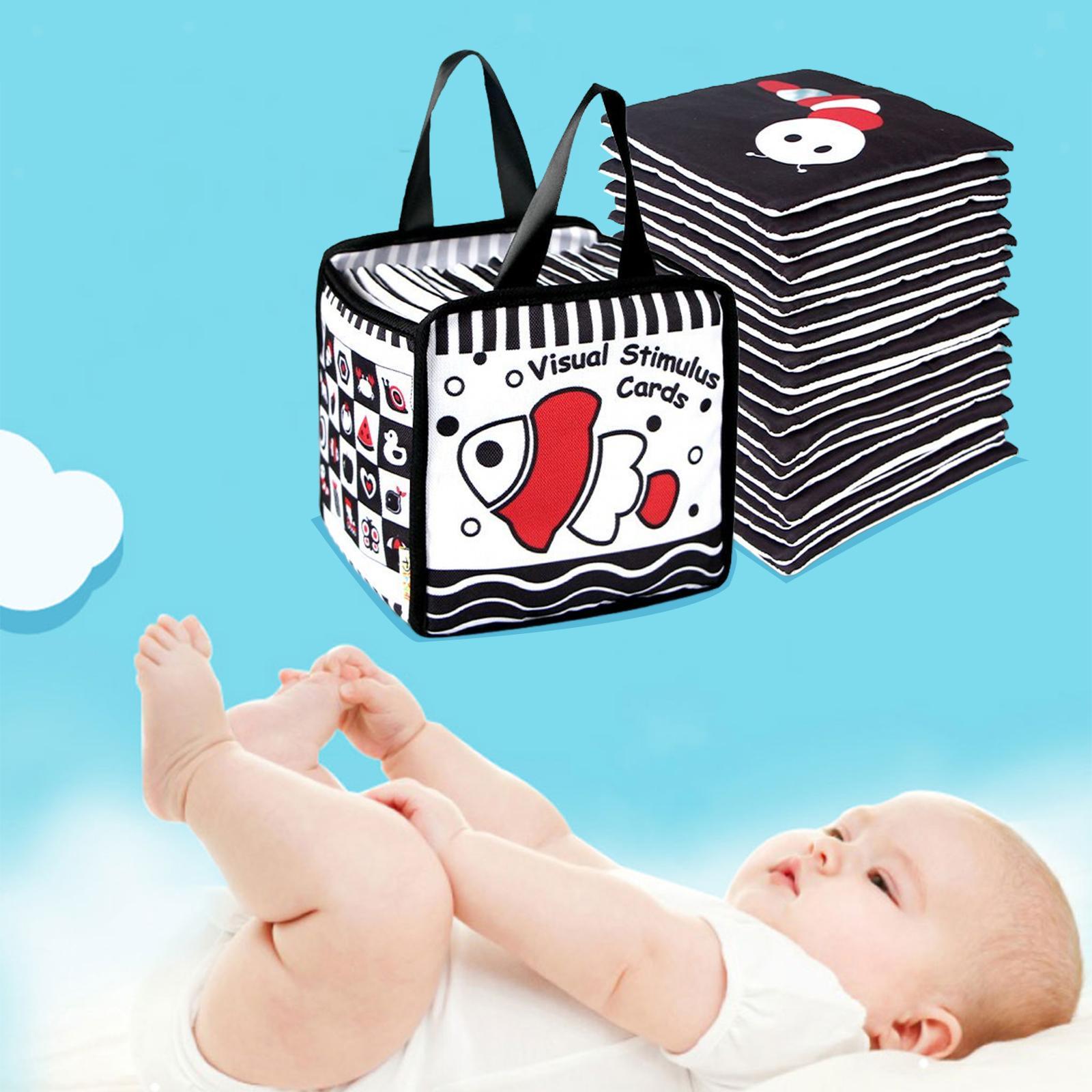 Flash Cards Toys Visual Stimulation Cloth Book for Travel Boys Girls Newborn