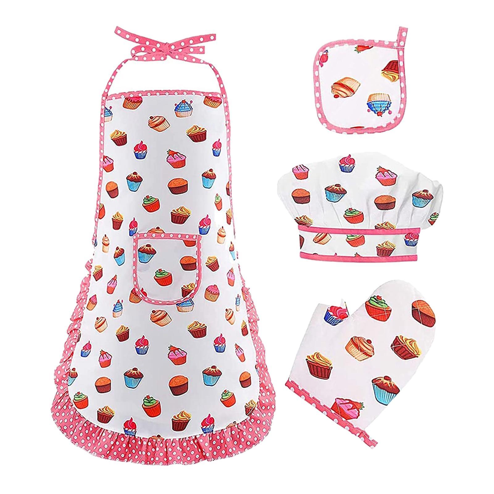 Chef Clothing Set Role Play Kitchen Costume Set Utensils for Girls Gift