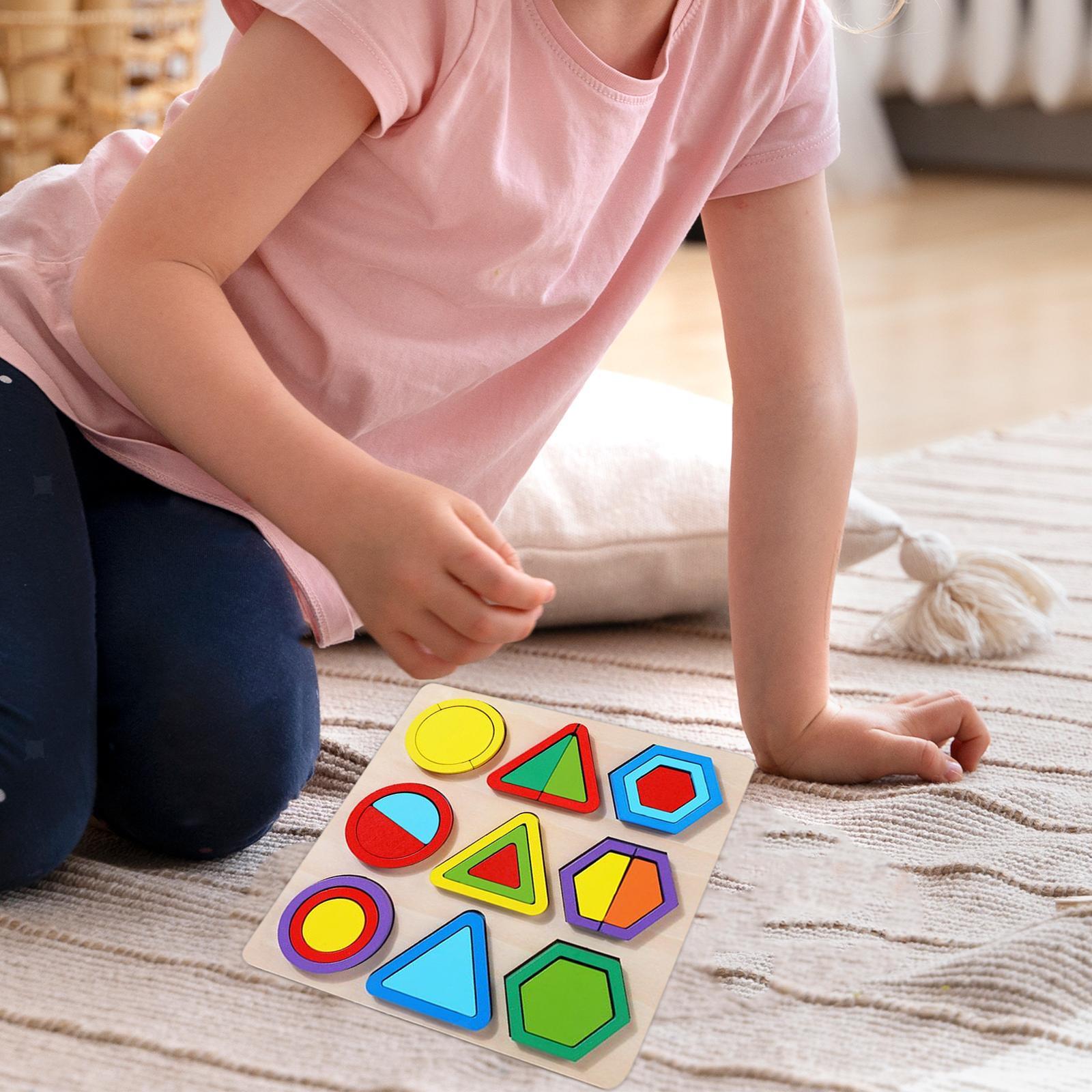 Wooden Shape Sorting Puzzles Learning Developmental for 3 Years Old Kids
