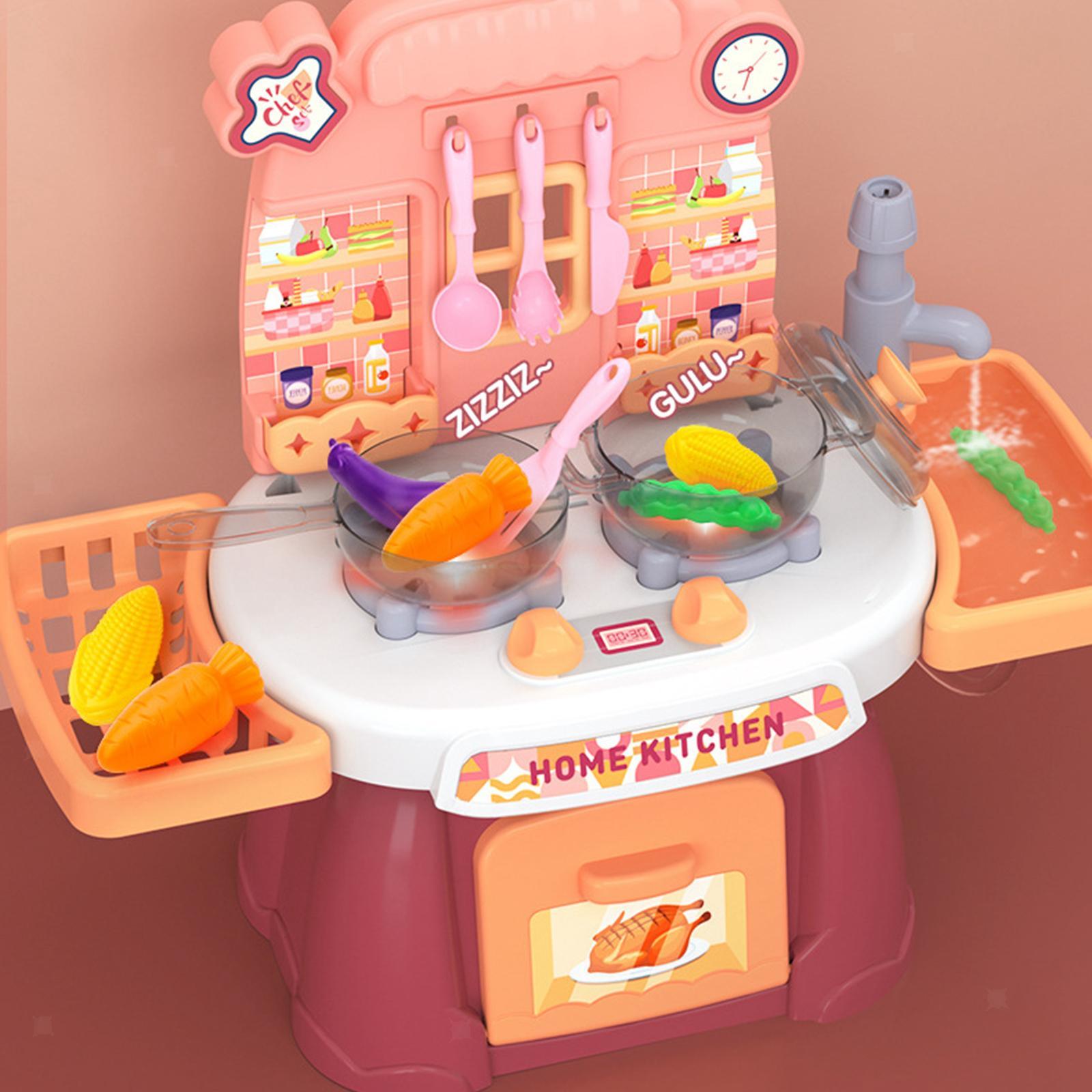 Play Kitchen Toys Pretend Play Cooking Skill Learning Interactive Toys for Kids