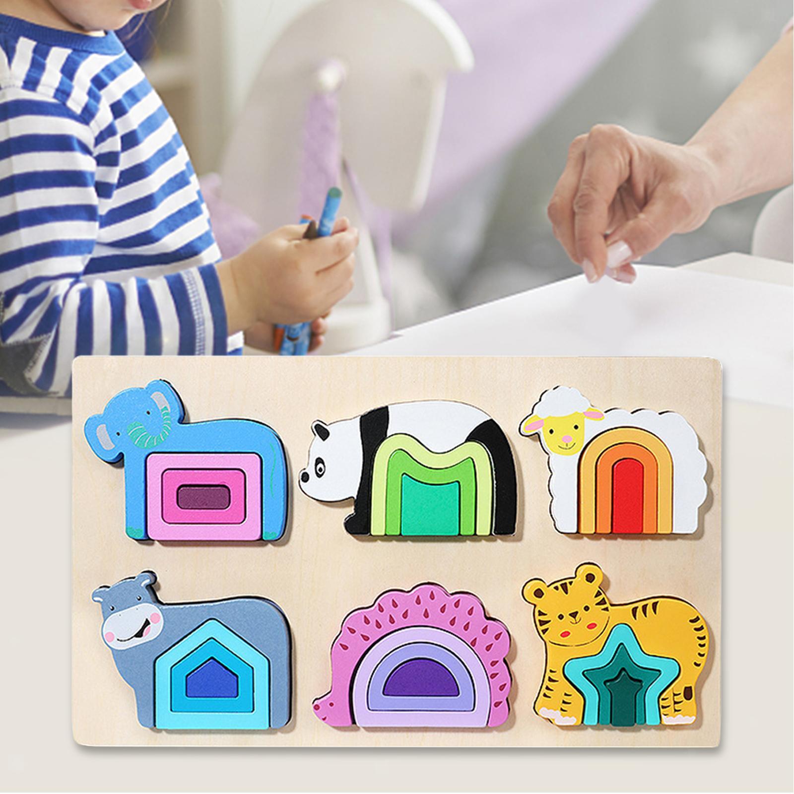 Shape Color Cognition Puzzles Wooden Shape Sorter for Kids Children Toddlers