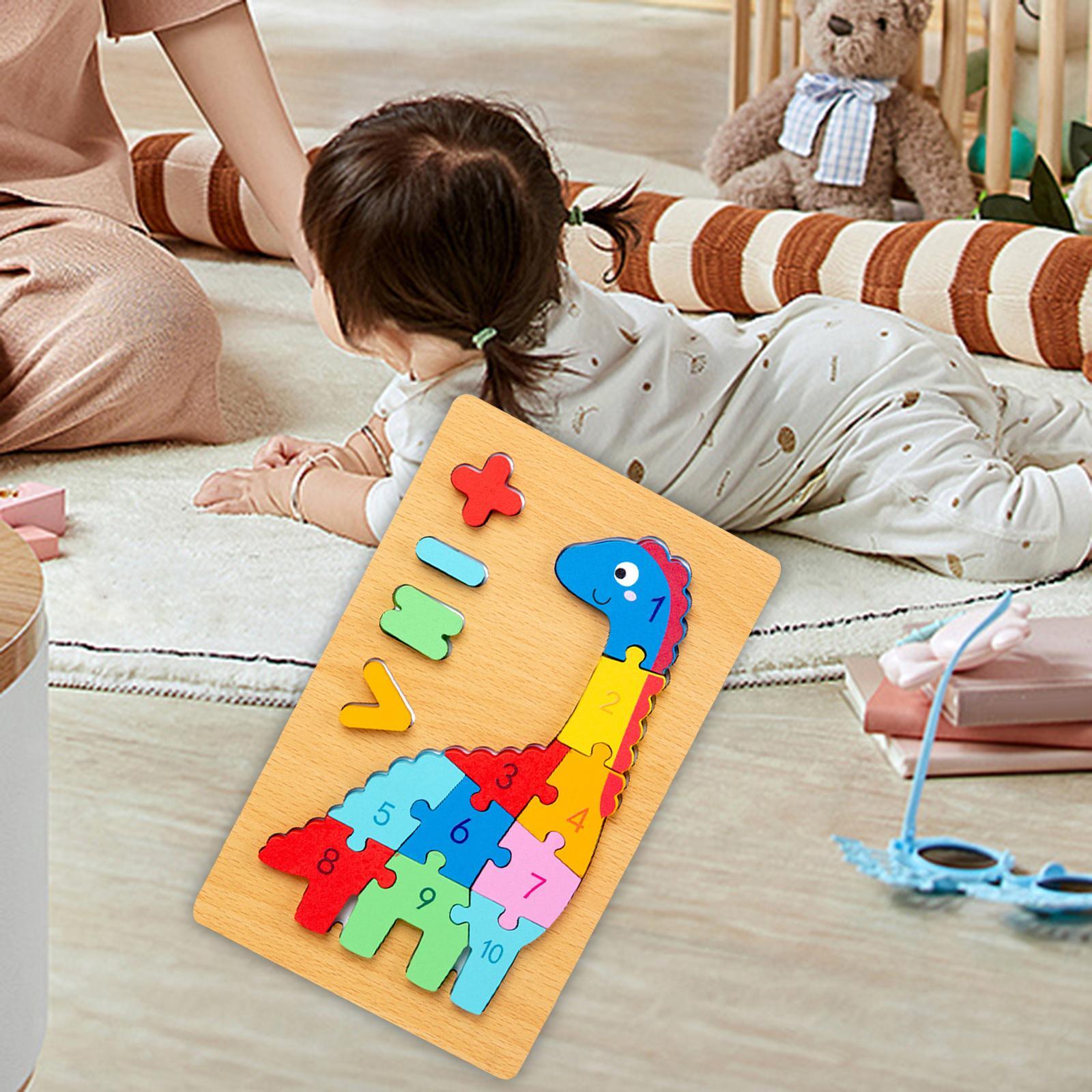 Number Puzzle, Wooden Puzzle for Kids, Color Shape Sorting Toy, Montessori Toys