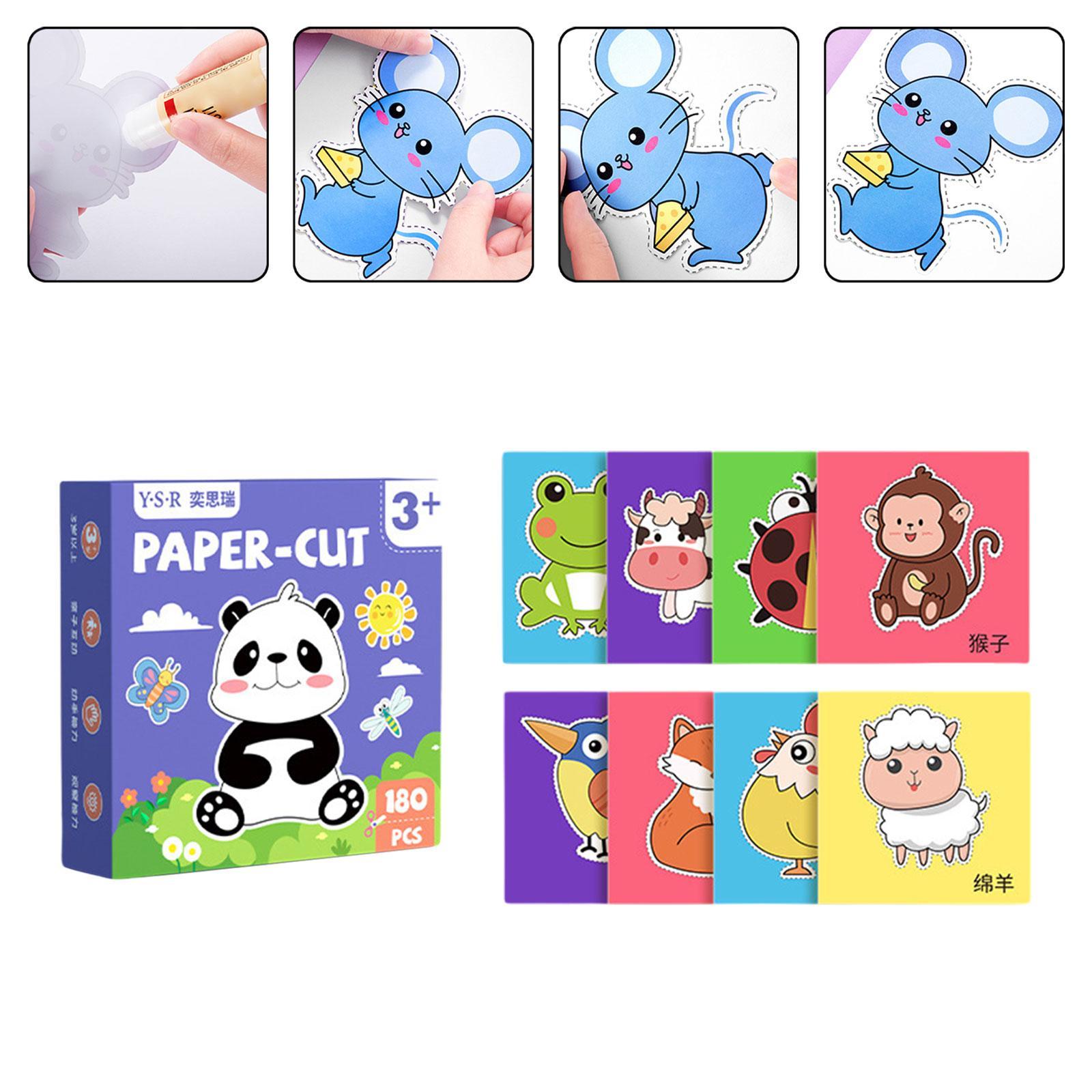 Children's Paper Cutting Activity Set Art Supplies for Boy Girls Scissors Skills