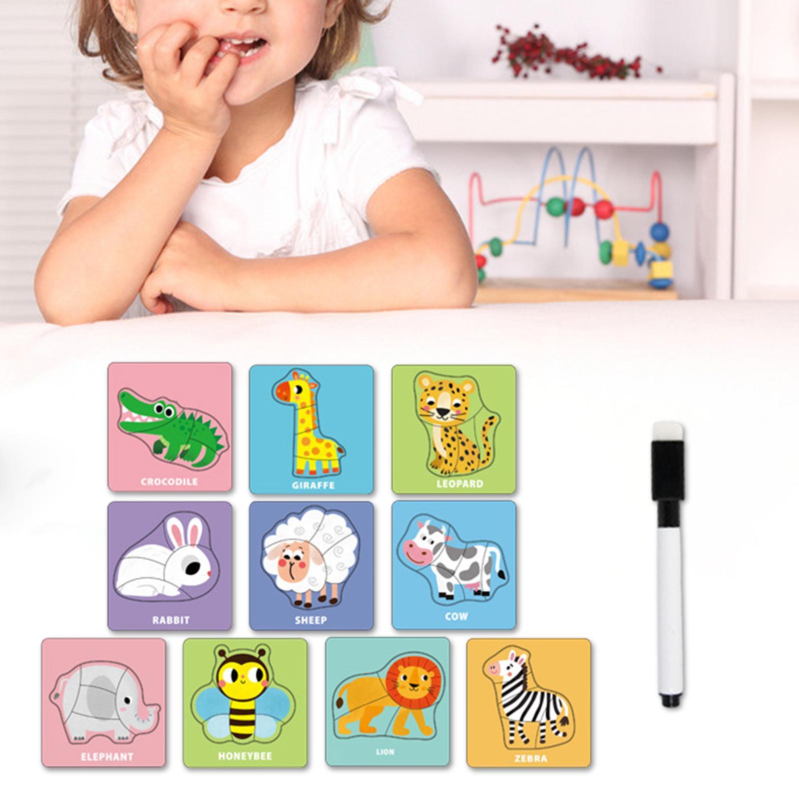 Kids Animals Puzzles Learn How to Draw Animals Tracing Practice Cards Fine