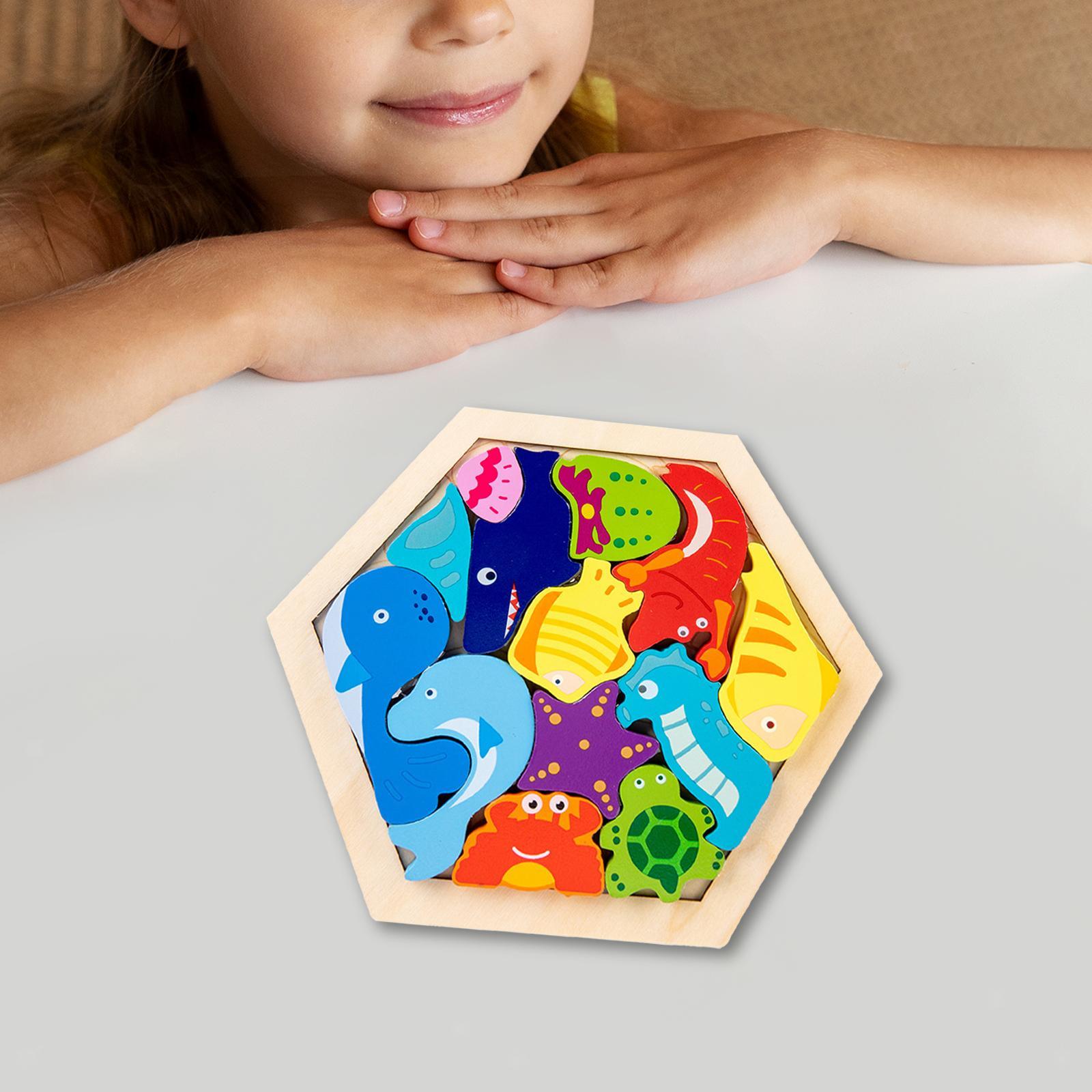 Wooden Block Montessori Jigsaw 3D Puzzle Infant Puzzles Jigsaw Puzzles for