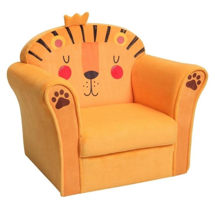 Kids' Animal Print Upholstered Armchair - Lion