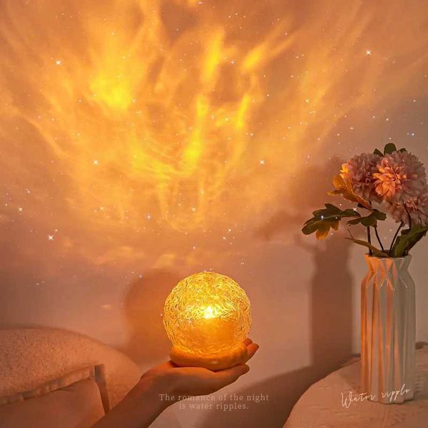 New Water Wave Projector Night Light Crystal Emotion Light Home Bedroom Decoration Aesthetics Christmas Gift INS Sunset Light X250128
