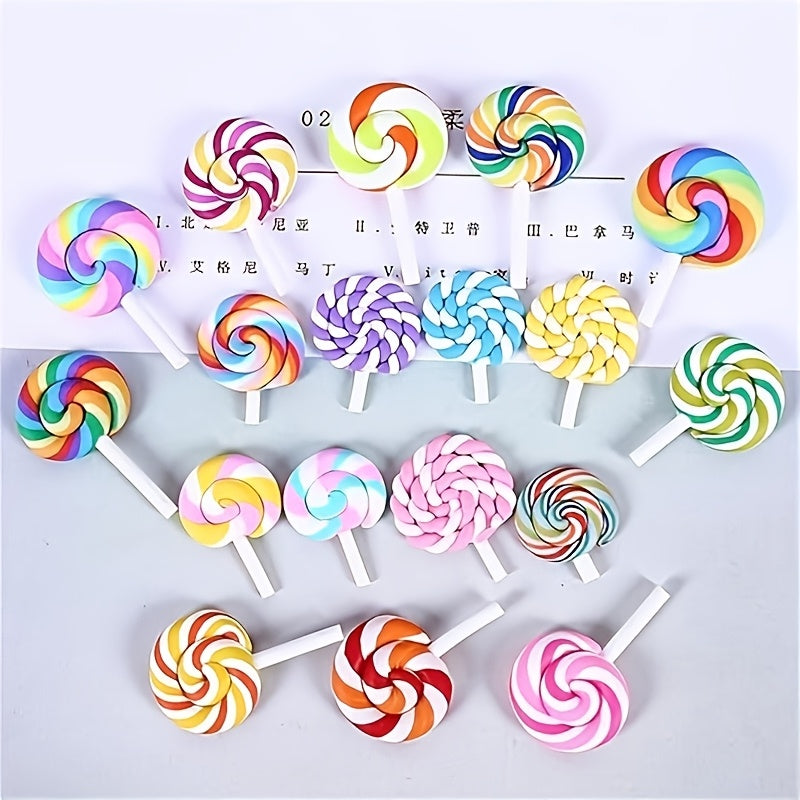 TEMU 40pcs Cute Kawaii Lollipop & Set - Resin Slime Beads For Diy Crafts, Scrapbooking & Nail Art Decorations