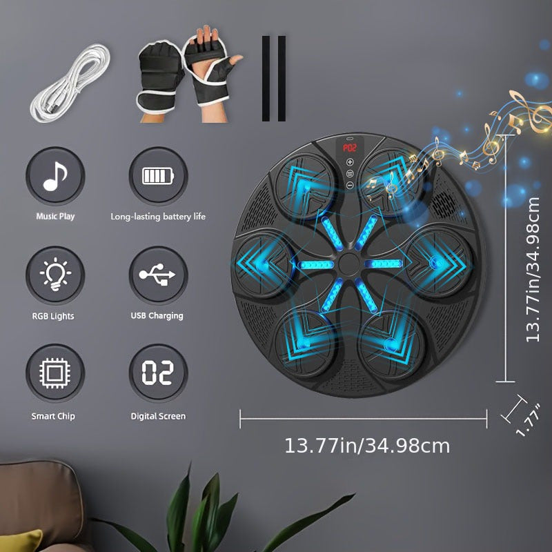 TEMU Music Boxing Machine (with Boxing Gloves), Wireless Music , Usb Charging, Led Counting, Boxing , Wall Mounted Boxing , Suitable For Family