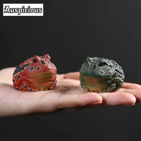 Creative Golden Toad Yixing Zisha Tea Pet Beauty Frog Tea Game Artificial Tea Cerimônia Tea estátua chinesa Decoração de chá W240815