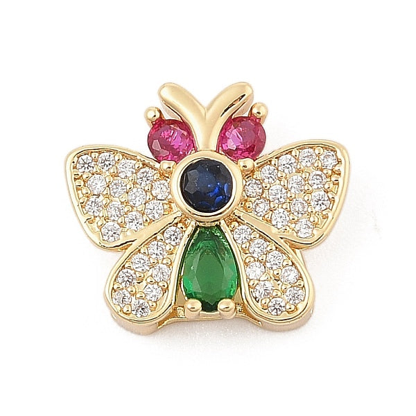 Micro latón allanan charms de la diapositiva de circonio cúbico