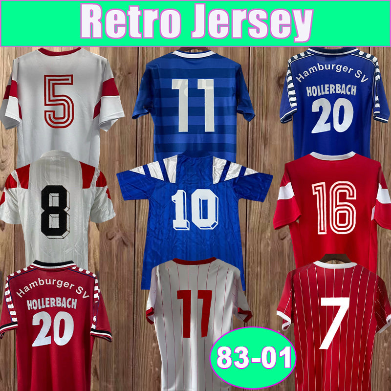 1983 2001 Hamburger SV Mens Retro Soccer Jersey GRAMMOZIS DOLL GROTH KOVAC PANADIC HOLLERBACH Home Away 3rd Vintage Football Shirts
