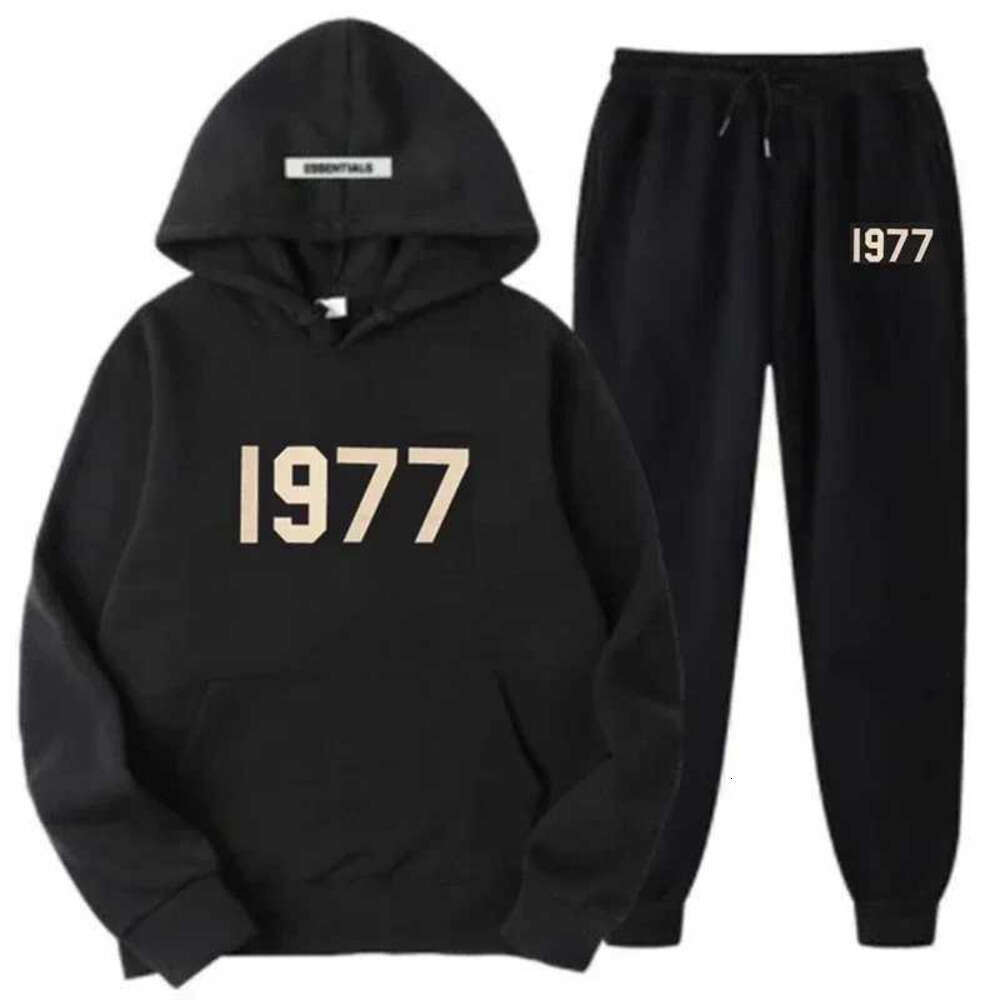 Esencials Tracksuits Designer Men&#039;s And Womens Hoodie Set Fashion Brand High Saturation Loose Flce Autumn Winter Warm Number 1977 Hoodie Two Pi