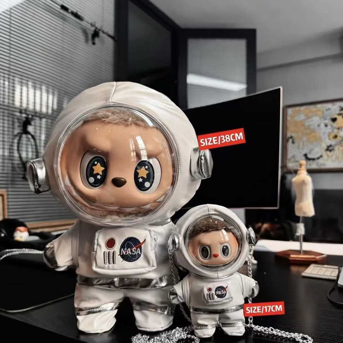 17cm Mini Plush Doll Clothing Cute Space Suit for Labubu Vinyl Doll Little Astronaut Bag Portable Fashion Doll Accessories XJ250802