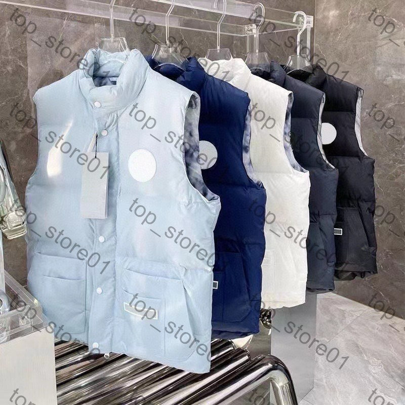 Winter gilet mens vest designer canada jacket luxury man woman feather filled material coat embroidered badge warm outerwear full label jackets pop