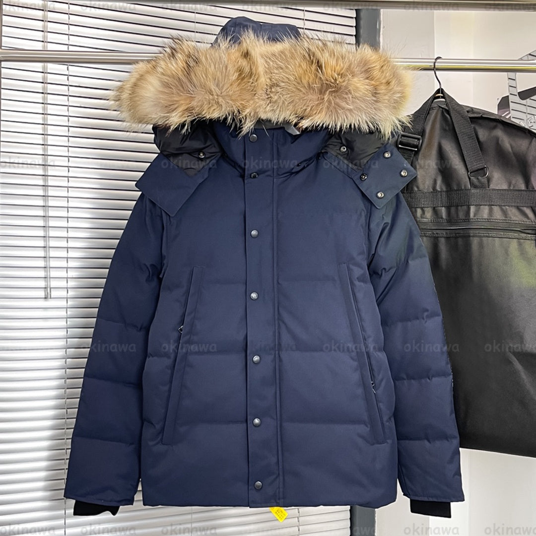Winter Fourrure Down Parka Homme Warm Outerwear Wolf Fur Hooded Fourrure Manteau Jacket Coat Hiver Doudoune Mens S-XXXL