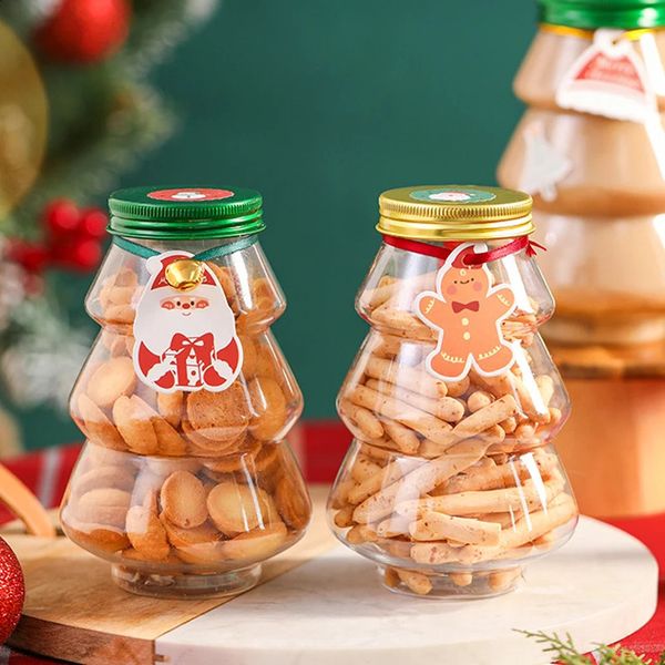 Christmas Tree Sweet Jar Kids Favor DIY Gift Candy Cookie Snack Chocolate Packing Year Decoration Boxes 240826