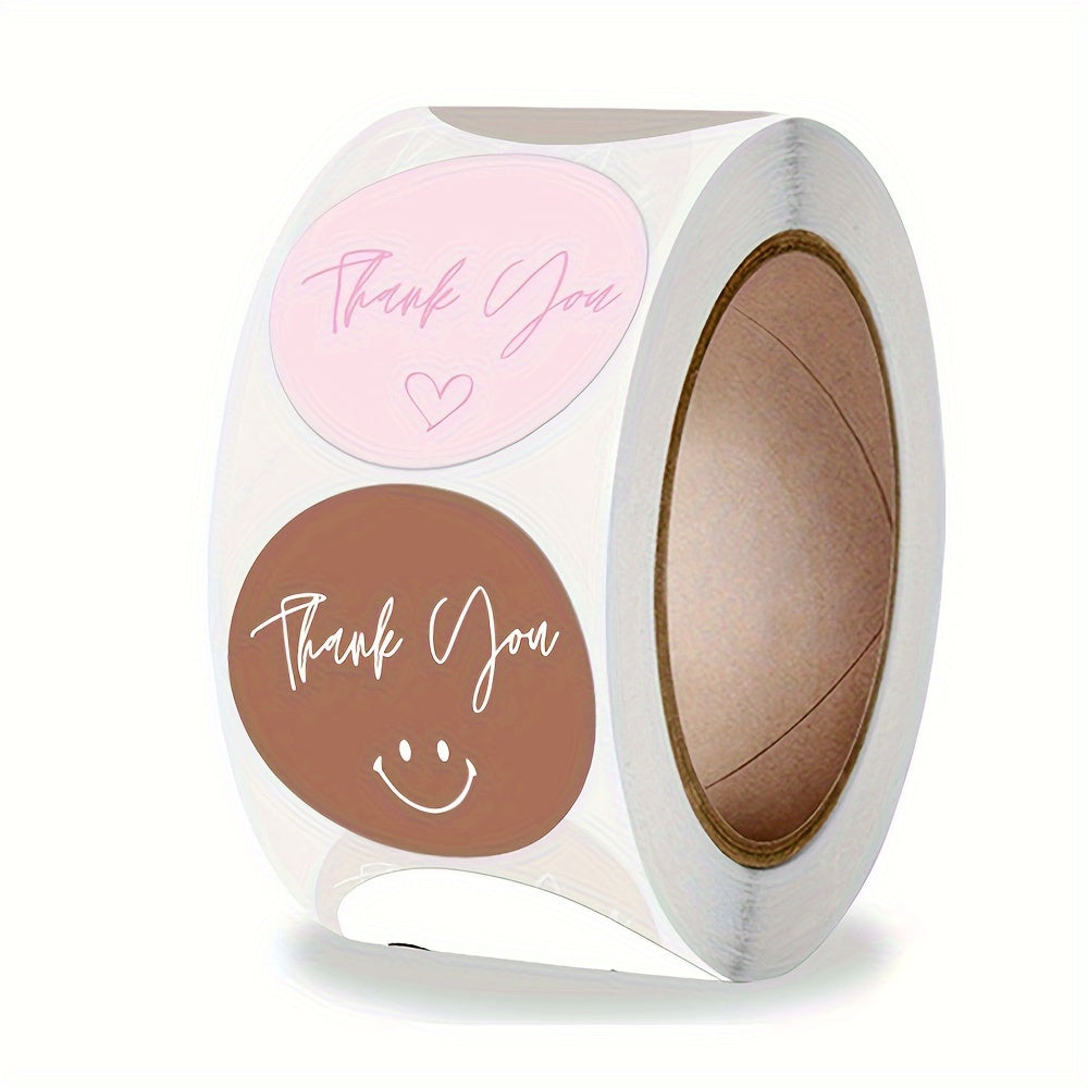 TEMU 500pcs-roll Round Thank You Stickers For Envelope Seal Labels Gift Packaging Decor Birthday Party Scrapbooking Stationery Sticker