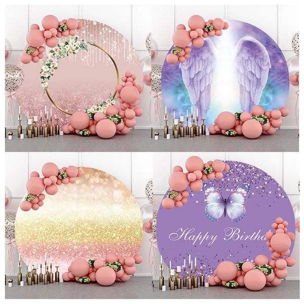 Other Event Party Supplies Personalized Round Circle Backdrop Poster For Birthday Wedding Baby Shower Wall Decorations Background Glitter Pr