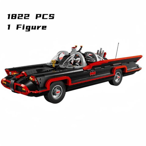 1822pcs A série de TV clássica Batmobile Vehicles Model Bricks 76328 Bloco de construção Super Car Sets Adults Toys Christmas Gifts W250115