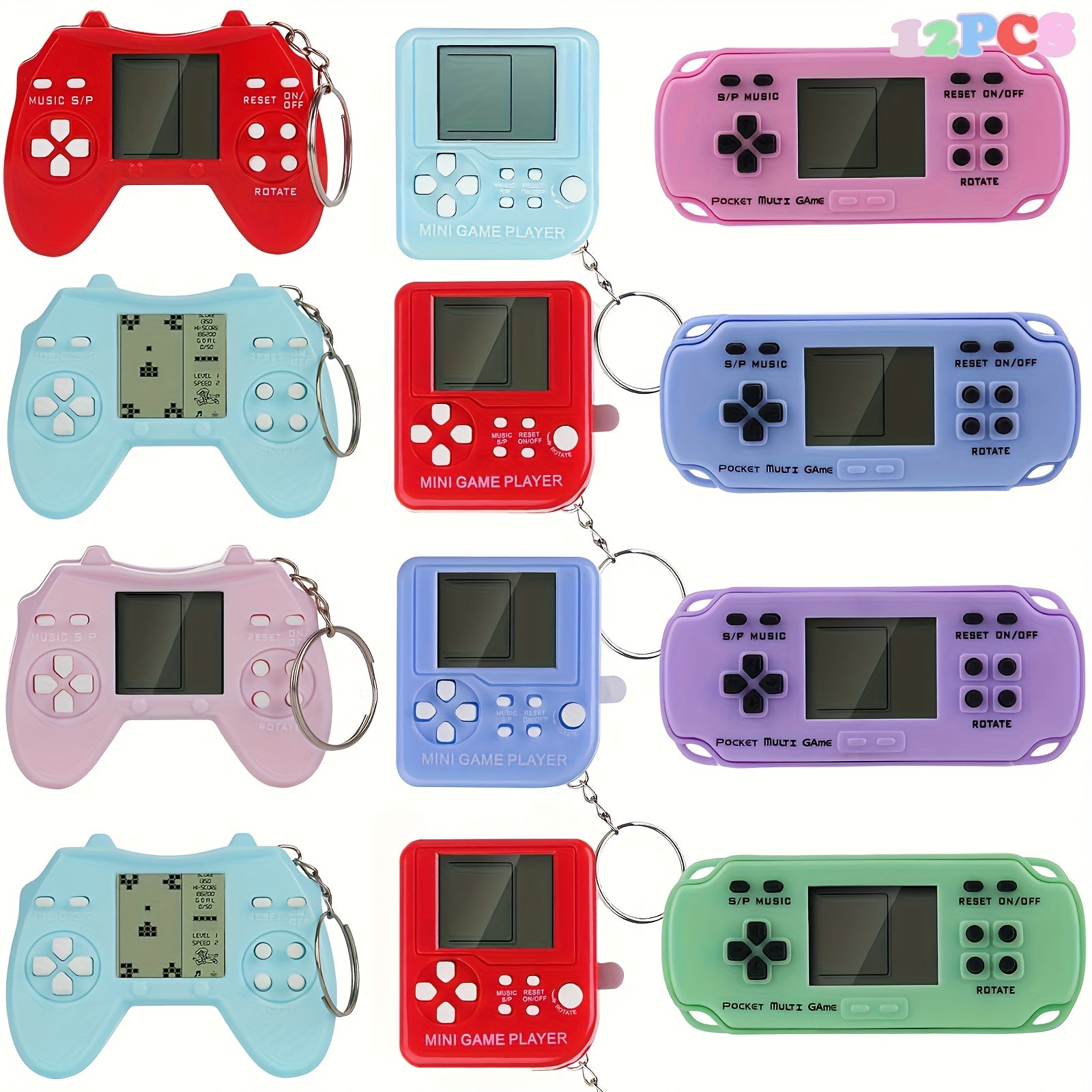 TEMU Mezhobby 6pcs-12pcs Video Game Party Favors: Video Game Keychain, Gamer Party Supplies, Video Game Party Decor, Gift Ideal For Kid Easter Basket