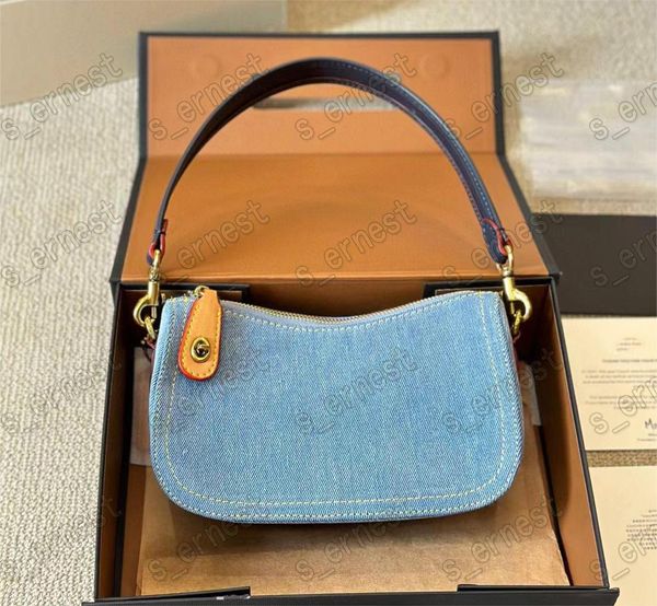 Designer denim SWINGER Shoulder Bags for Women High Quality Underarm Handbags Leather Armpit Purse Bag88