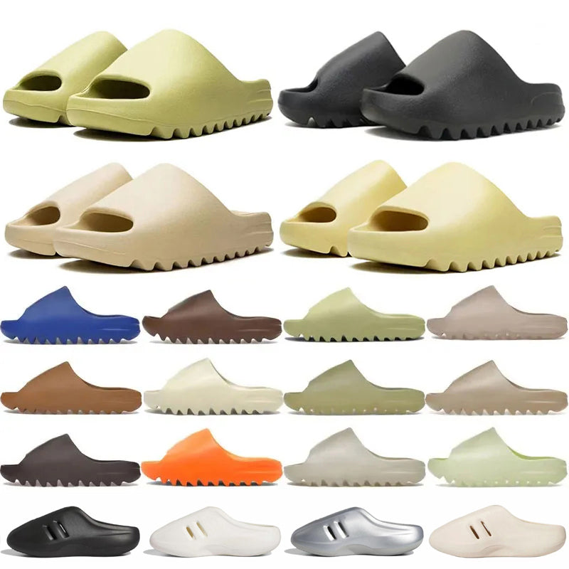 Designer Sandals Slippers Mens Womens Slides Bone Onyx Salt Blue White Summer Beach Shoes sliders claquettes Size 36-48