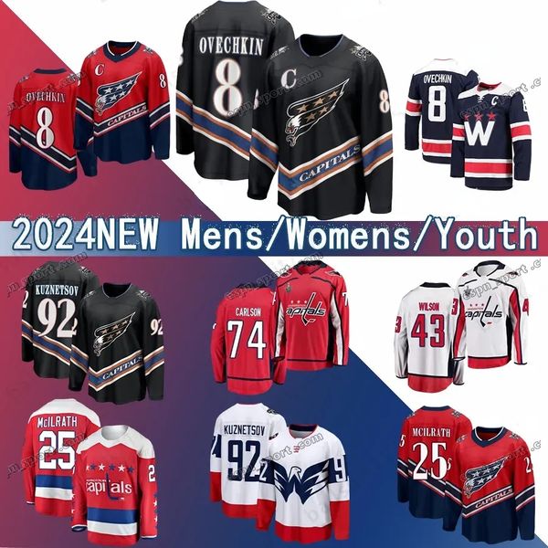 Hot Sale 8 Alex Ovechkin 2023 washington hockey jersey capitols Darcy Kuemper Nicklas Backstrom T.J. Oshie Tom Wilson John Carlson Dylan Hoc