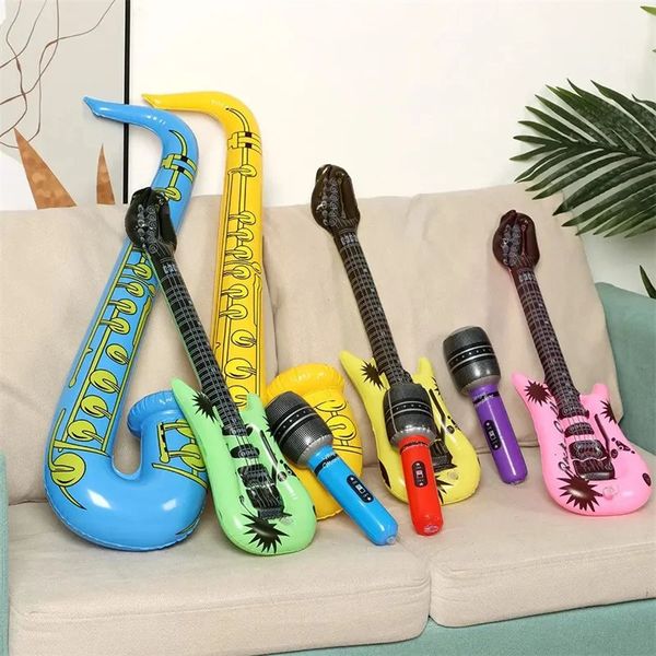 12Pcs Inflatable Instruments Toy Music Balloons Set Simulation Instrument Guitars Saxophones Microphones Party Toy Children Toys 241216