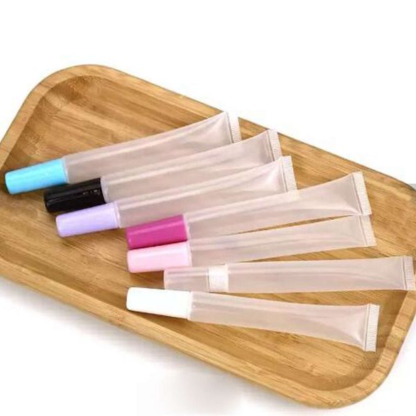 15Ml Squeeze Lip Gloss Tubes Empty Lipgloss Soft Hose Bottle Makeup Clear Cosmetic Packing Container