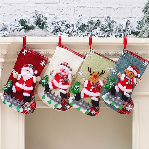 Wholesale bulk Halloween Christmas Gift Stocking Bag Santa Claus Snowman Large Children Candy Bag Gift Bag Christmas Tree Hanging Ornaments