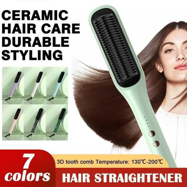 Straight hair brush fast heating comb curling iron electric comb straightener multifunctional comb 4 temperature settings W240904