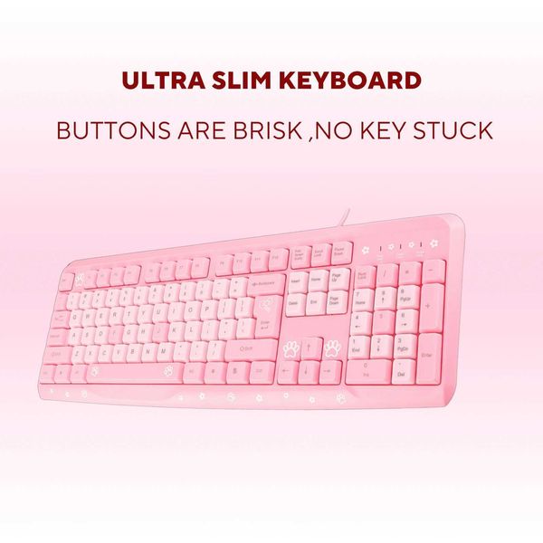 Keyboards Keyboard USB Wired Cute Cartoon for Home Office Laptop Universal USB Keyboard Ultra Thin Keyboard CL250110