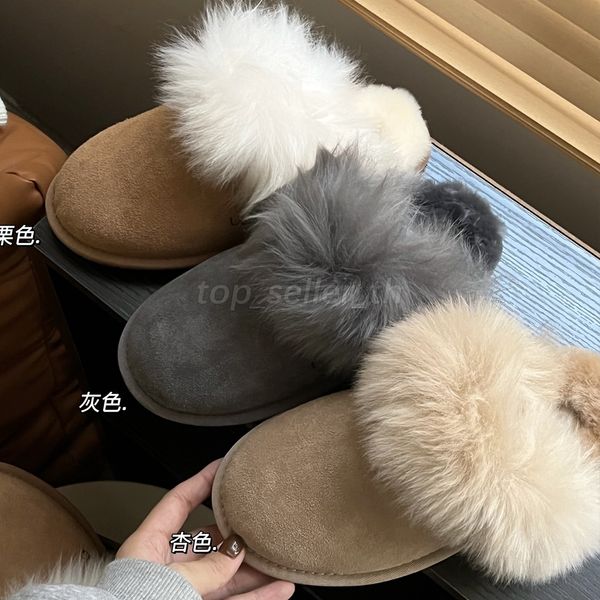 Tazz Slipper Scuff Sis Fur Trimmed Slippers Fur Slides Designer Women Mules Fluffy Mule Suede Slider