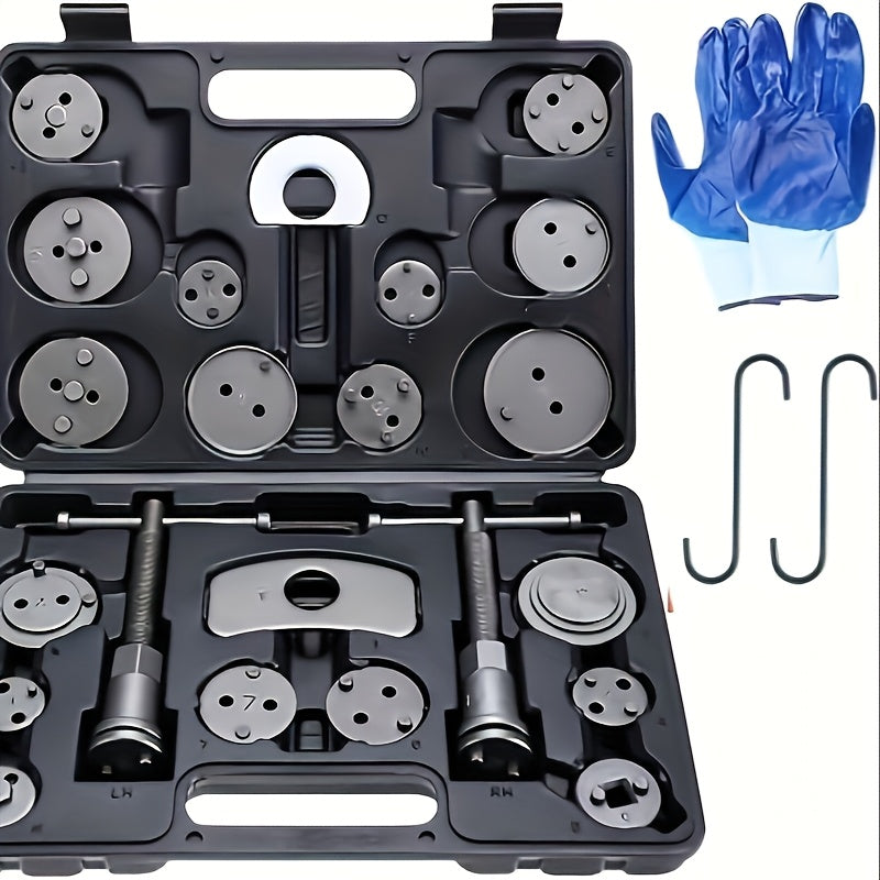 TEMU Brake Caliper Wind Back Tool Kit, 26pcs Brake Caliper Compression Tool Set With Thrust Assemblies Retaining Plates Caliper Hangers 18 Disc