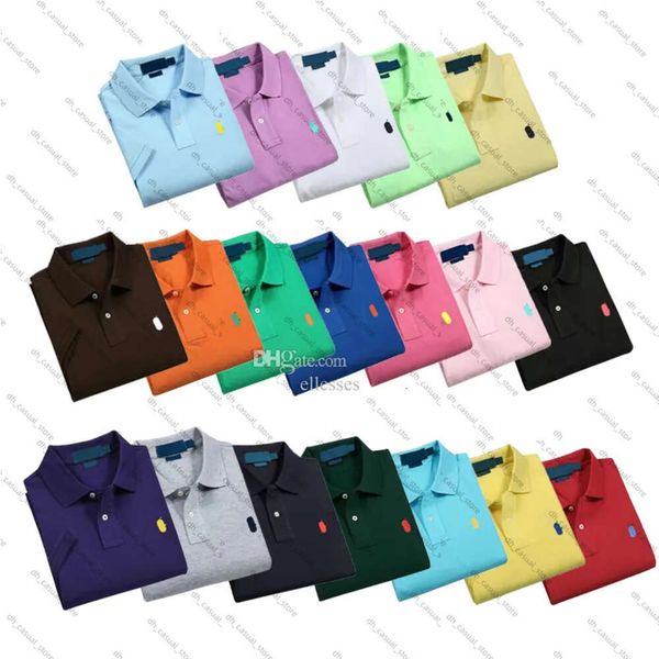 Embroidered Polos Mens Brands Polo Ralphly Men Casual Cotton Sleeve Business Chest Letter Clothing Shorts Sleeve Big And Small Horses Clothe