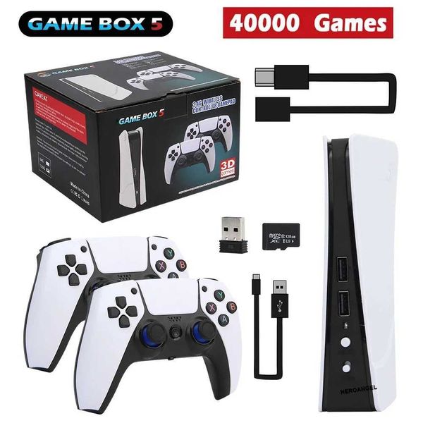 Game machine NEW GB5 Video Game Console 64GB-128GB 40000 Games HD TV Game Box 5 Two Gamepads For PS1-PPSPP-MAME Arcade Gaming Stick Z241028