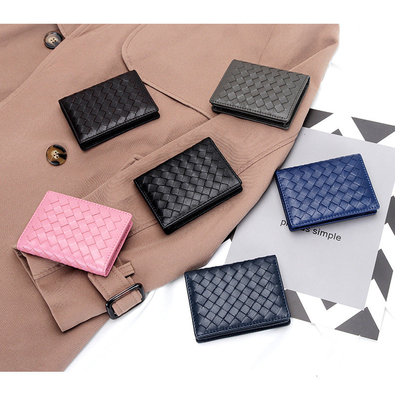 Free Shipping 2025 Summer New Designer Bags Wholesale Sheepskin Woven Card Holder Women Genuine Leather Multi-function Bag High-quality Shopping Bag
