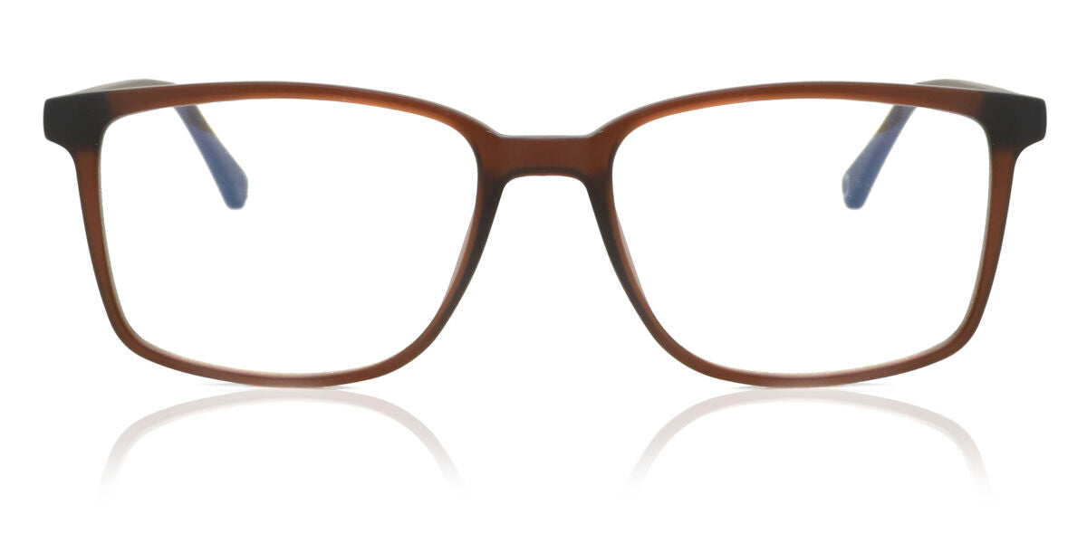 Rectangle Rectangle Plastic Men's  Prescription Glasses Online Brown  Size 54   Blue Light Block Available   SmartBuy Collection