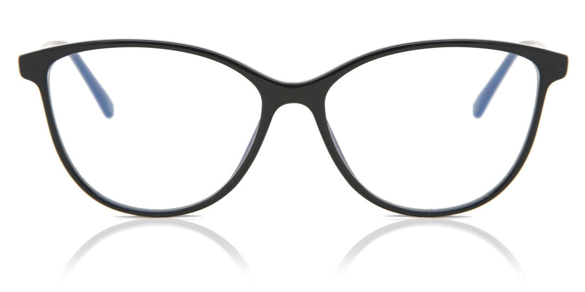 Cat Eye Cat Eye Plastic Men's  Prescription Glasses Online Black  Size 53   Blue Light Block Available   SmartBuy Collection