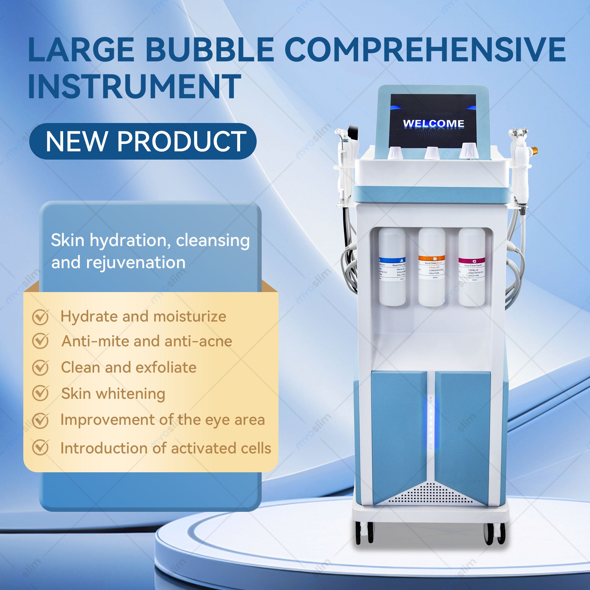 AOKO New Hydro Dermabrasion Aqua Peeling Ultrasound Facial Care Oxygen Skin Rejuvenation Whiting Beauty Machine