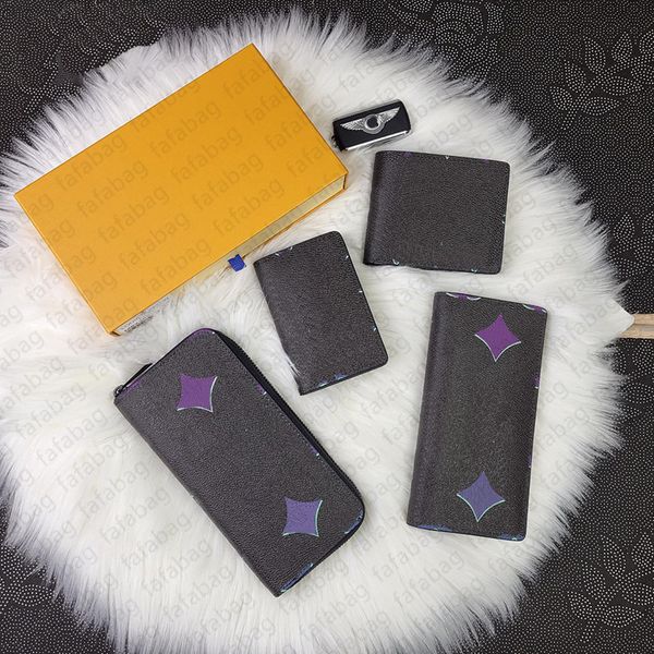 Mens Designer wallet women purse High quality fashion short plaid Wallet portafoglio uomo Complete set of original box Four styles Holders