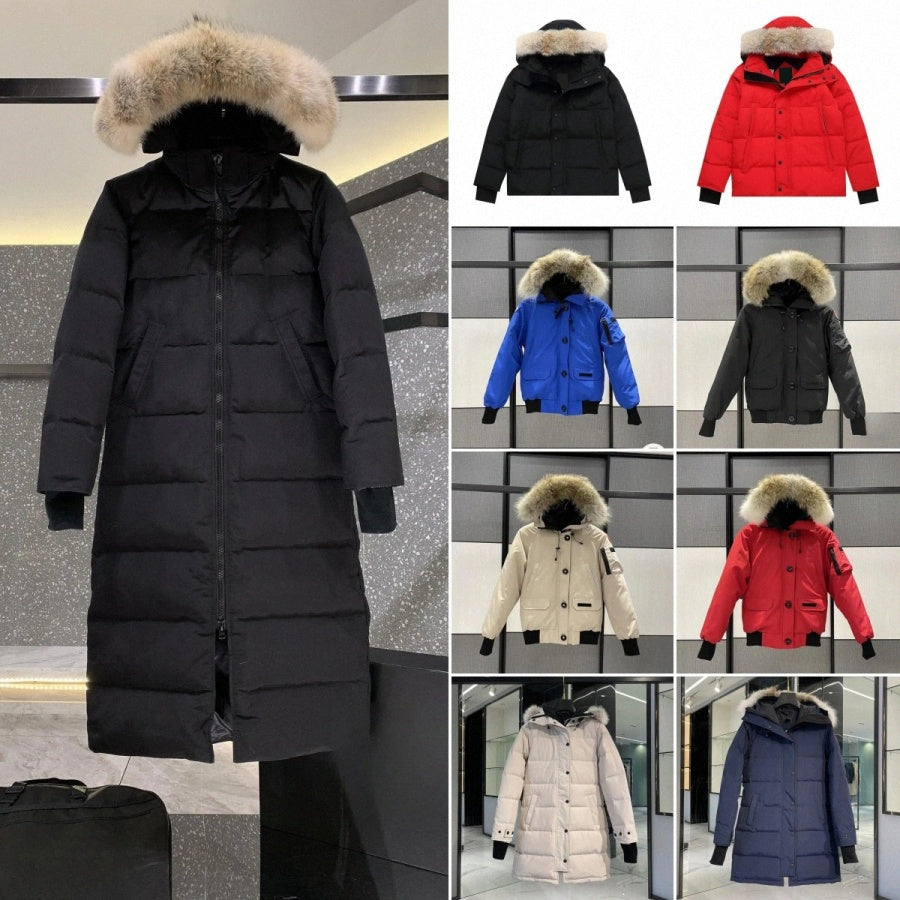 Canada Puffer Jackets Mens Canadian down Jacket Winter Women Real Wolf Fur Homme Parka Coat Thicken warm Outdoor Windbreaker Outerwear Hooded doudou