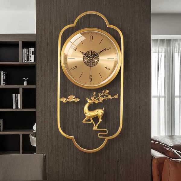 Wall Clocks Big Wall Clock Brass Material Home Living Room Villa Interior Mural European Pure Copper Wall Decoration Art Clocks Wall Hanging