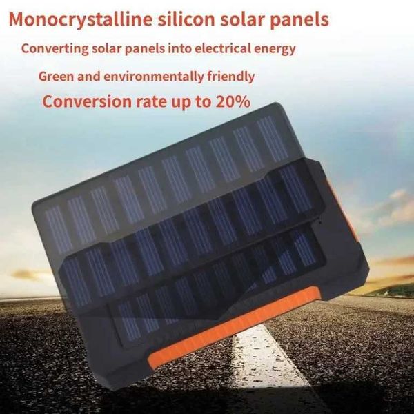 Cell Phone Power Banks 200000mAh External Battery Solar Power Bank LEDSOS Flashlight FAST Charging Portable Waterproof Powerbank for Smart M