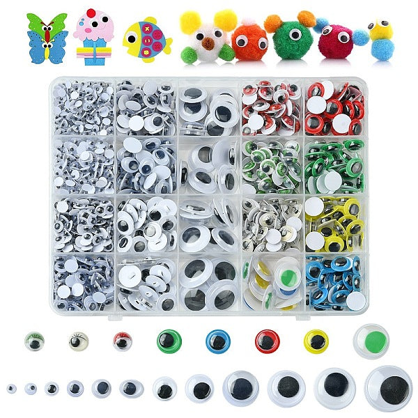 20 Styles Wiggle Googly Eyes Cabochons DIY Scrapbooking Crafts Toy Accessories