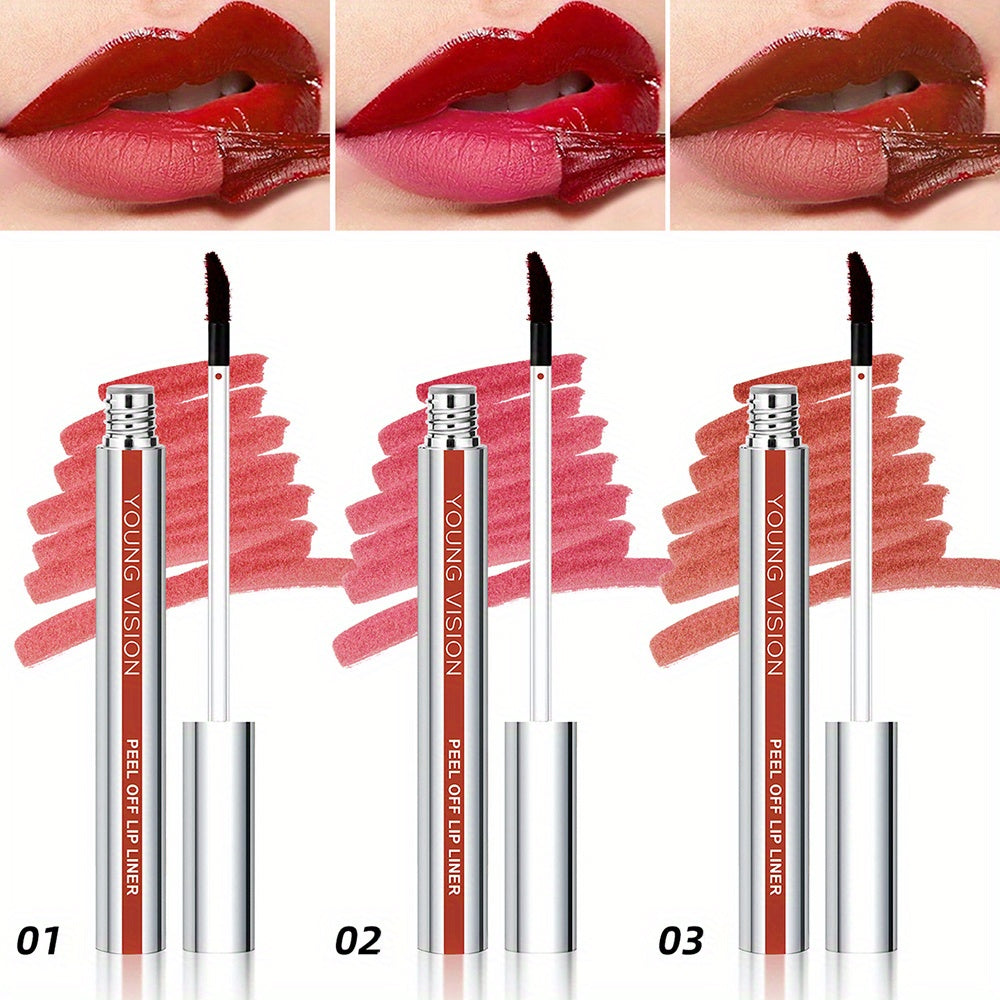 TEMU 3pcs -off Lip Liner Tattoo, Waterproof Long-lasting Matte Lip Stain, Dual-use As Lip Liner And Off Lip Gloss, In , Deep Brown, And Nude Shades