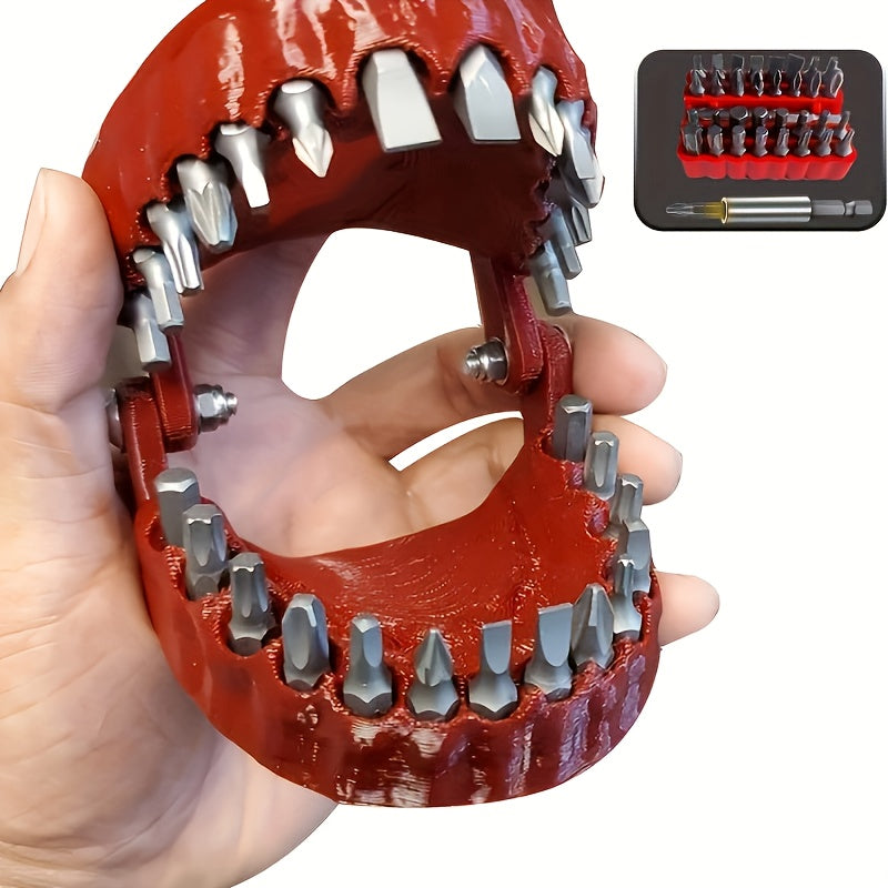 TEMU 1pc Drill Bit Holder With Base, Gifts, Drill Bit Holder, Desk Decoration, 28pcs Of 1-4 Inch Hex Drill Bits, 2-in-1 Screwdriver And Desk Gadget.