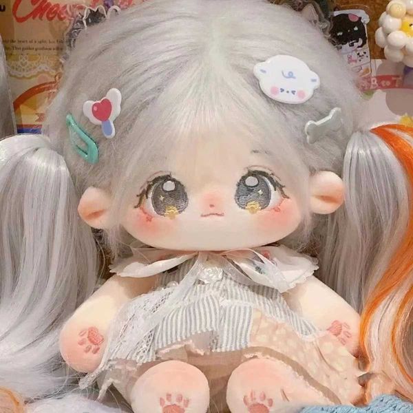 20cm genuine leather Kaii idol doll plush princess doll stuffed pattern toy cotton baby plush toy fan collection gift X250108